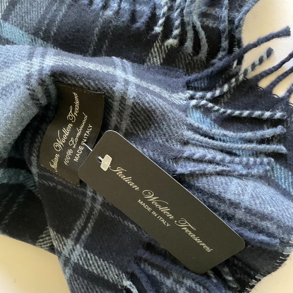 ITALIAN WOOLLEN TREASURES Men's Italian Lambswool Scarf NWT - Picture 4 of 6
